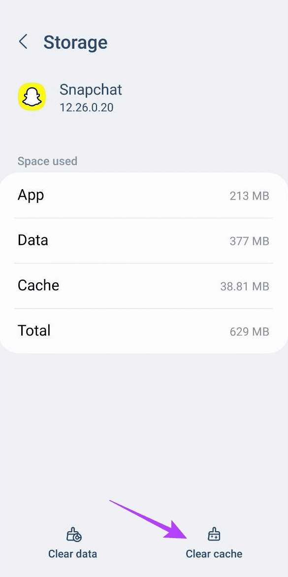 clear snapchat cache