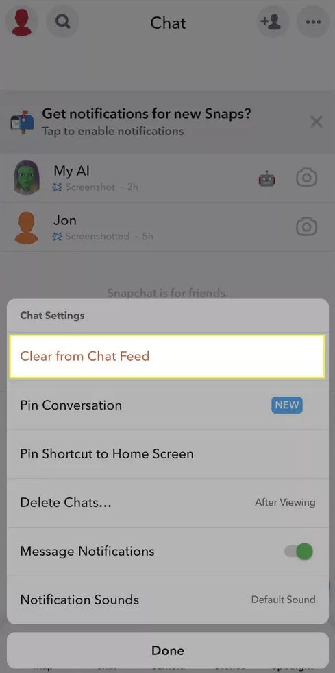delete my ai on snapchat