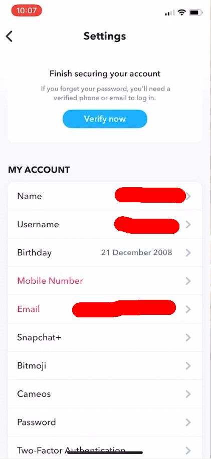 snapchat won't let me change change my birthday