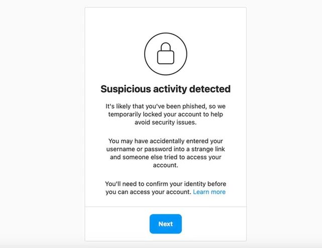 instagram suspicious activity