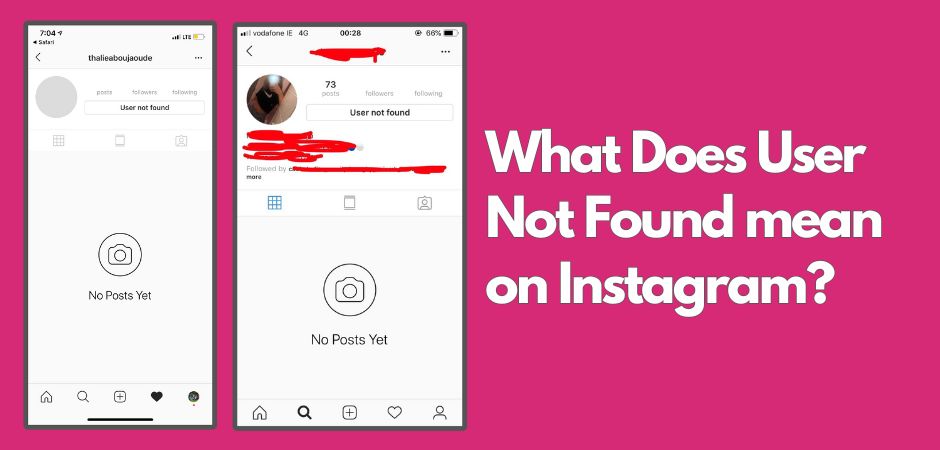 what does user not found mean on instagram